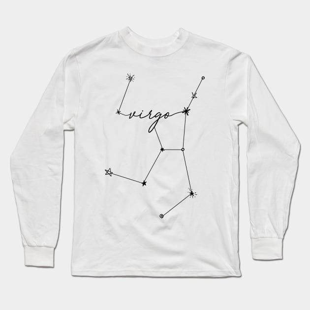 Virgo Constellation Zodiac Drawing Sticker Long Sleeve T-Shirt by aterkaderk